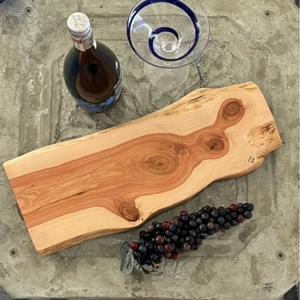 Handmade Long Charcuterie Board Snack NWT Live Edge Juniper Wood Party